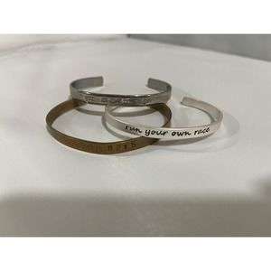 Samantha Faye Silver Inspiration Cuff "Be good. Do good. Feel good." Cuff Lot